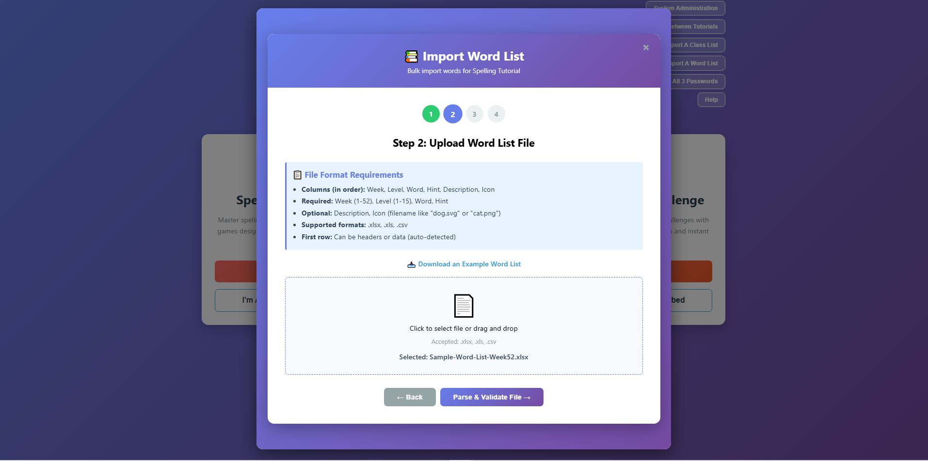 Inside Import Word List
